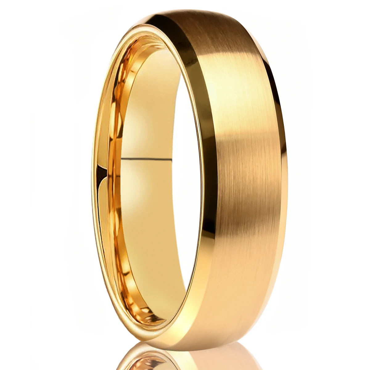 Anillo de Tungsteno Dorado Cepillado