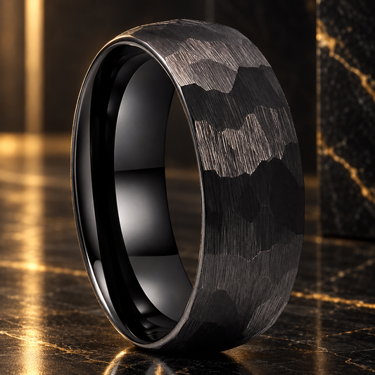 Anillos de Tungsteno martillados para Pareja
