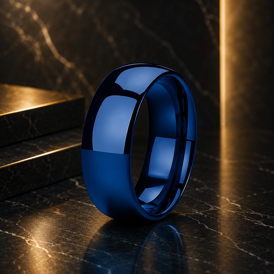 Anillo de Tungsteno para Boda Azul Brillante ’El Infinito - Blue Color 8mm / 8.5 - Anillos