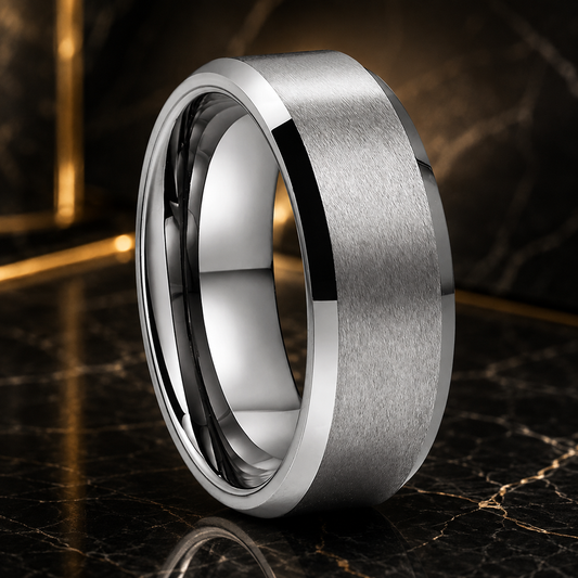 Anillo de Tungsteno para Compromiso Acabado Mate ’El Voto’ - Silver / 8mm Matted / 12.5 - Anillos