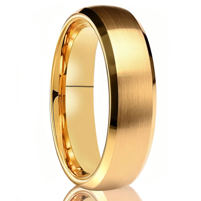 Anillo de Tungsteno Dorado Cepillado