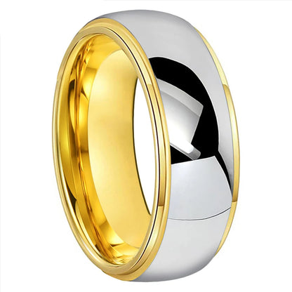 Anillo de Tungsteno Dorado Escalonado