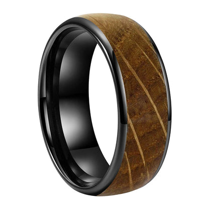 Anillo de Tungsteno con Roble de Barrica