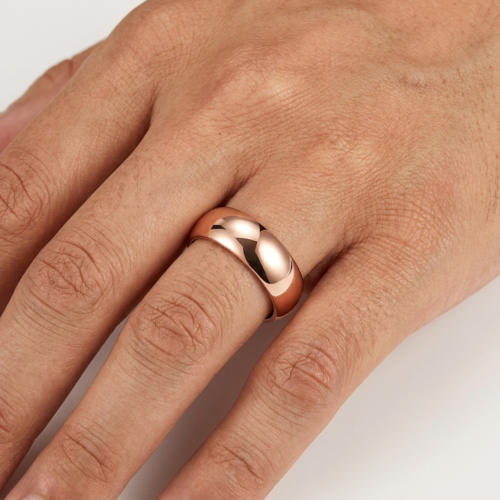 Anillo de Carburo de Tungsteno Oro Rosa