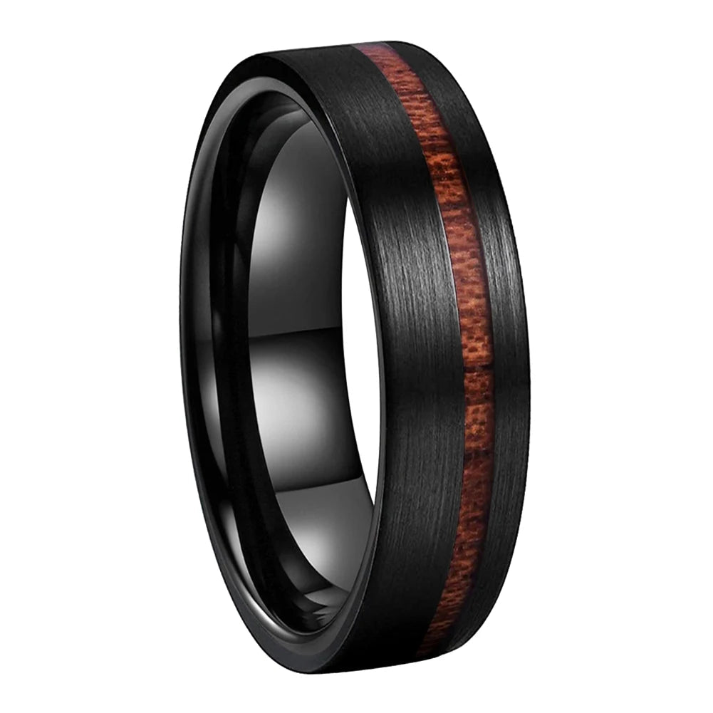 Anillo de Tungsteno con Madera 