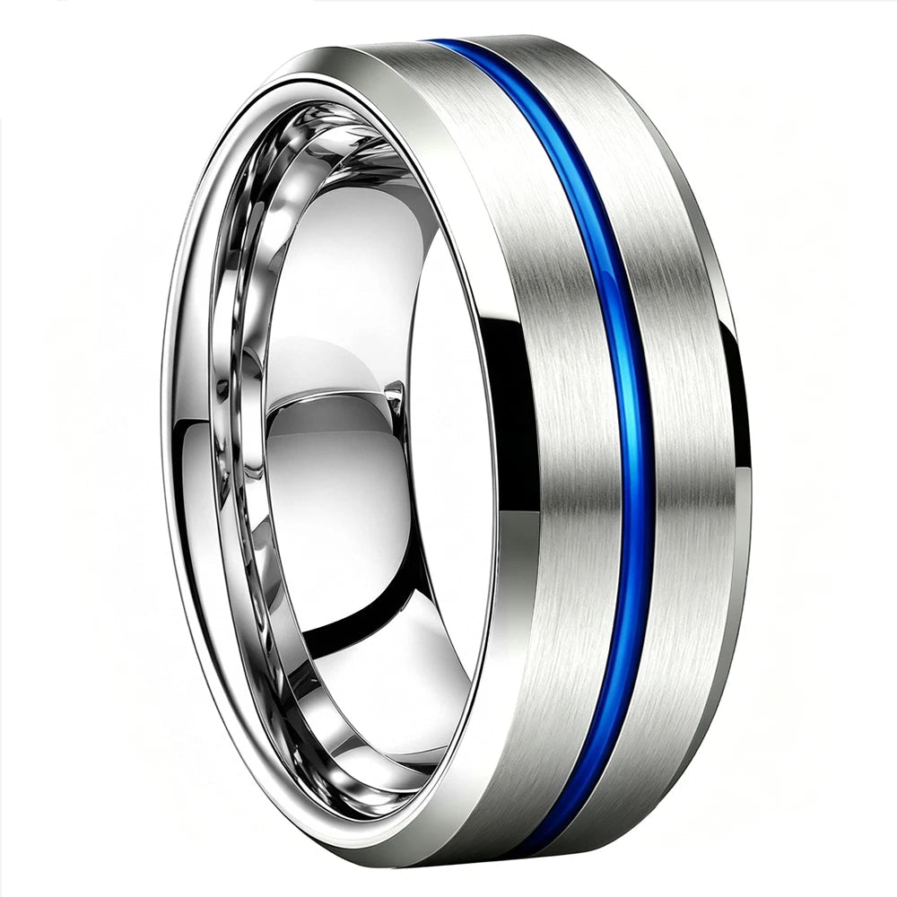Anillo de Tungsteno Centro Satinado