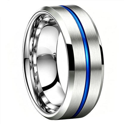 Anillo de Tungsteno Centro Satinado