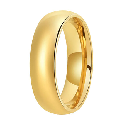 Anillo de Tungsteno Dorado Abombado