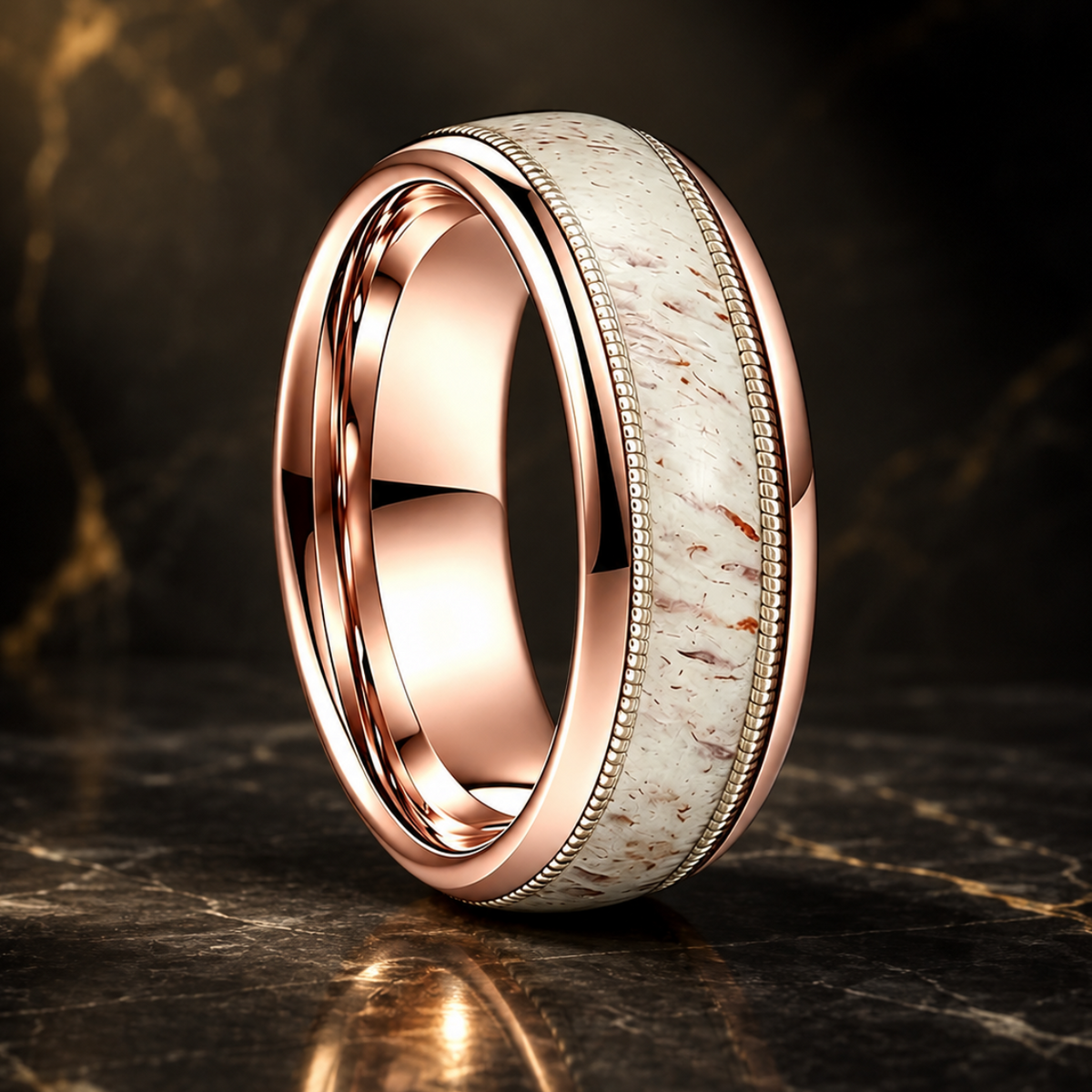 Anillo de Tungsteno con Asta y Cuerda