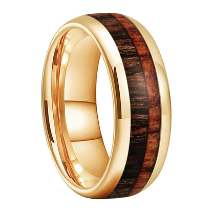 Anillo de Tungsteno con Dos Maderas
