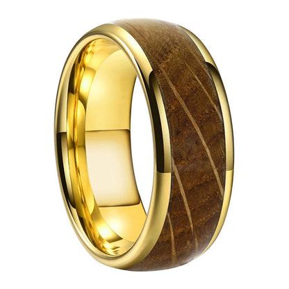 Anillo de Tungsteno con Roble de Barrica