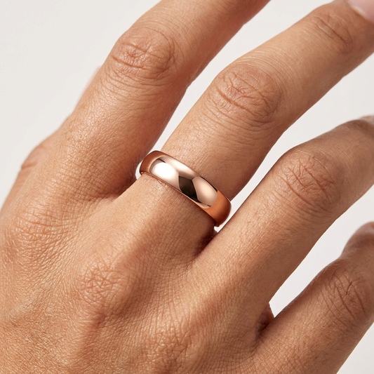 Anillo de Carburo de Tungsteno Oro Rosa