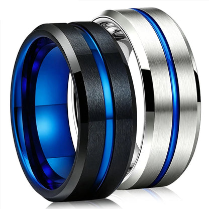 Anillo de Tungsteno Centro Satinado