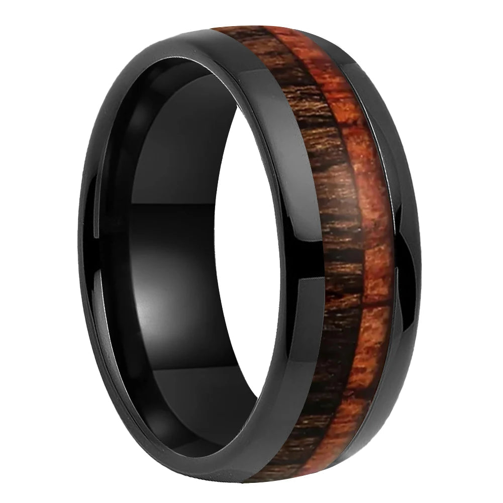 Anillo de Tungsteno con Dos Maderas