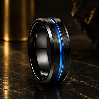 Anillo de Tungsteno con Ranura Central