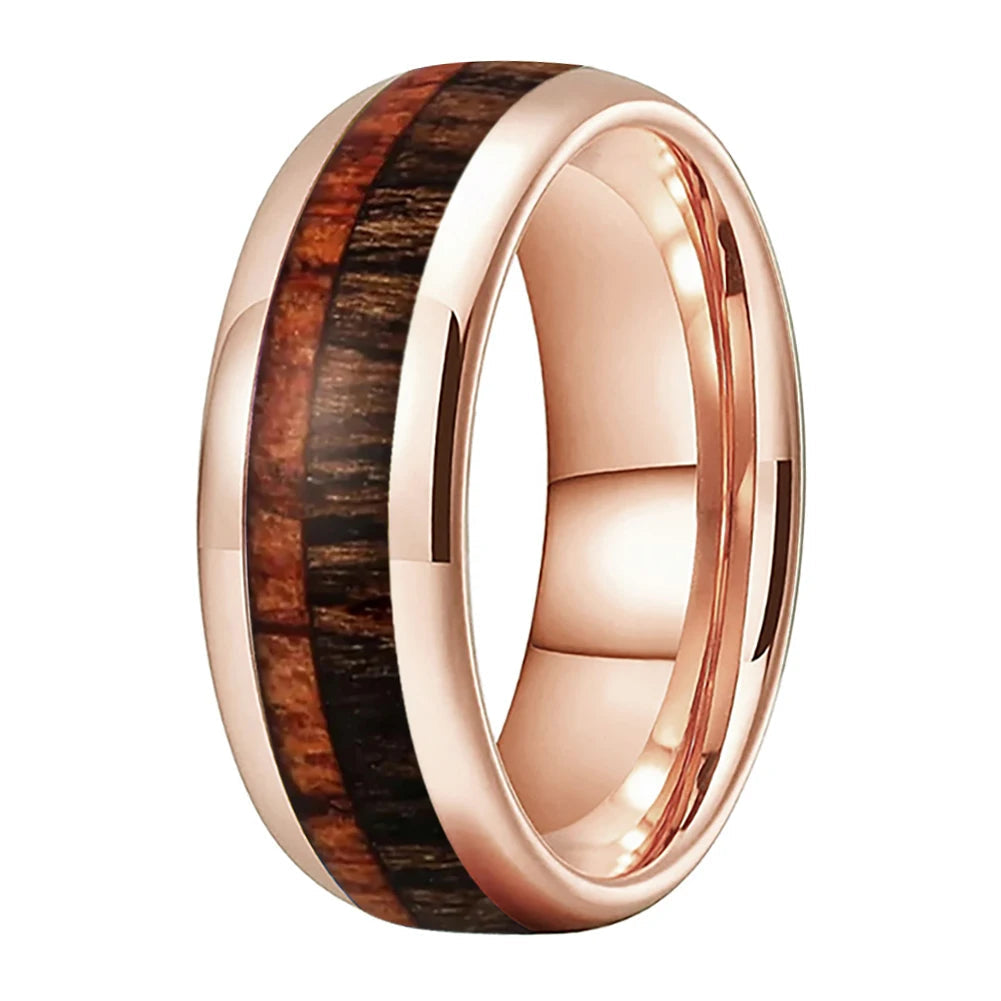 Anillo de Tungsteno con Dos Maderas
