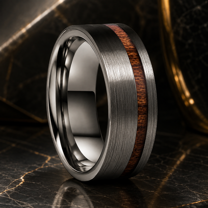 Anillo de Tungsteno con Madera 