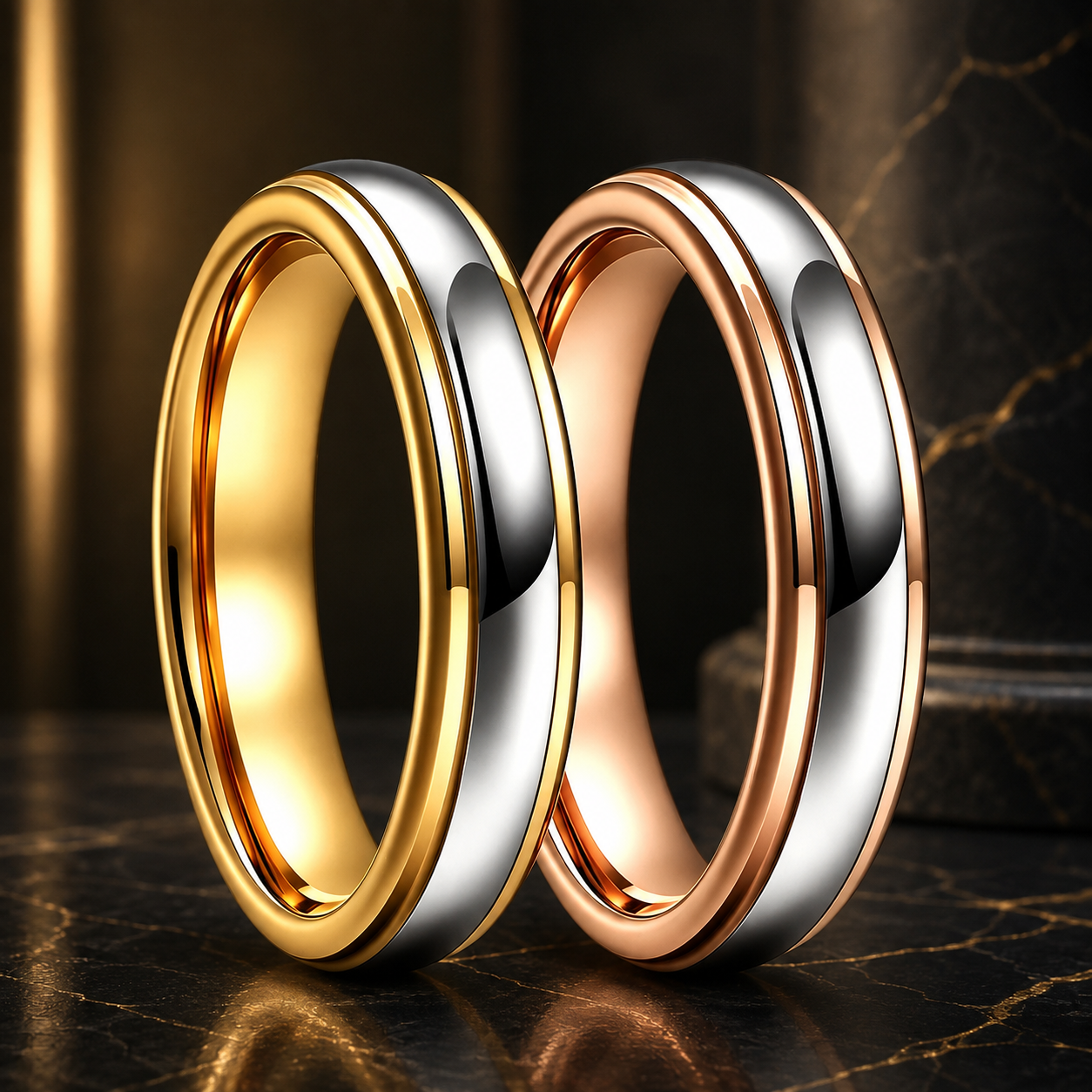 Anillo de Tungsteno Bicolor