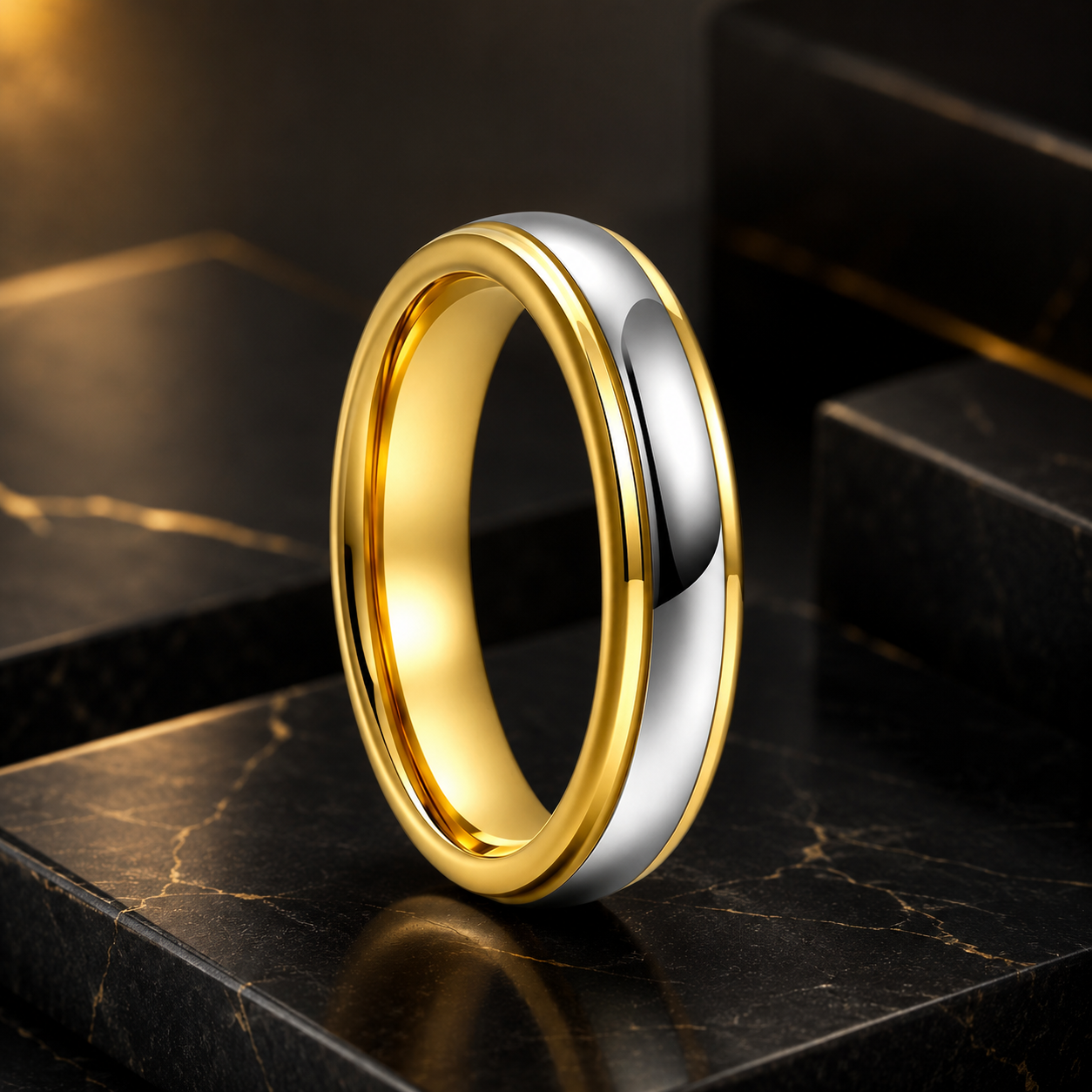 Anillo de Tungsteno Bicolor