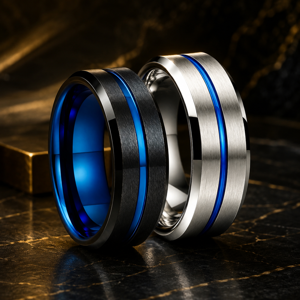 Anillo de Tungsteno Centro Satinado