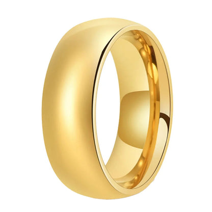 Anillo de Tungsteno Dorado Abombado