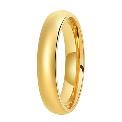 Anillo de Tungsteno Dorado Abombado