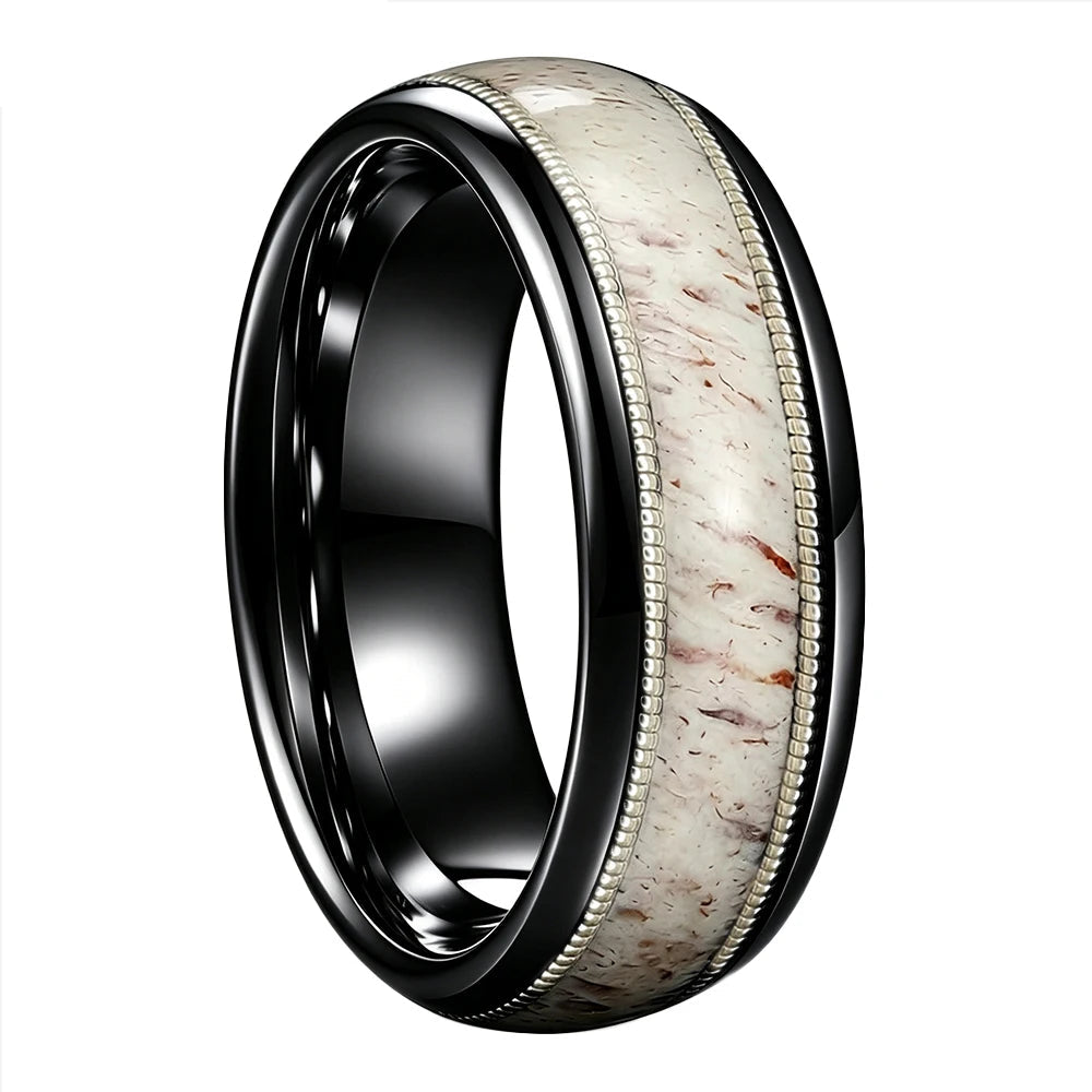 Anillo de Tungsteno con Asta y Cuerda