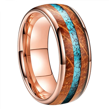 Anillo de Tungsteno con Barrica y Turquesa