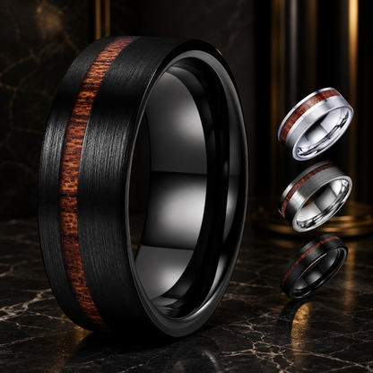Anillo de Tungsteno con Madera 