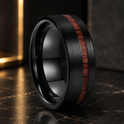 Anillo de Tungsteno con Madera 