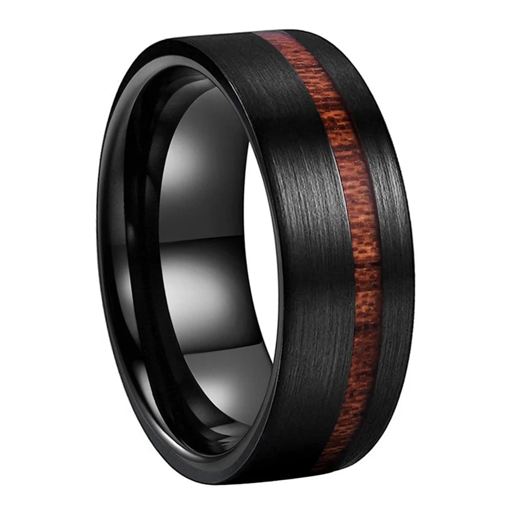 Anillo de Tungsteno con Madera 