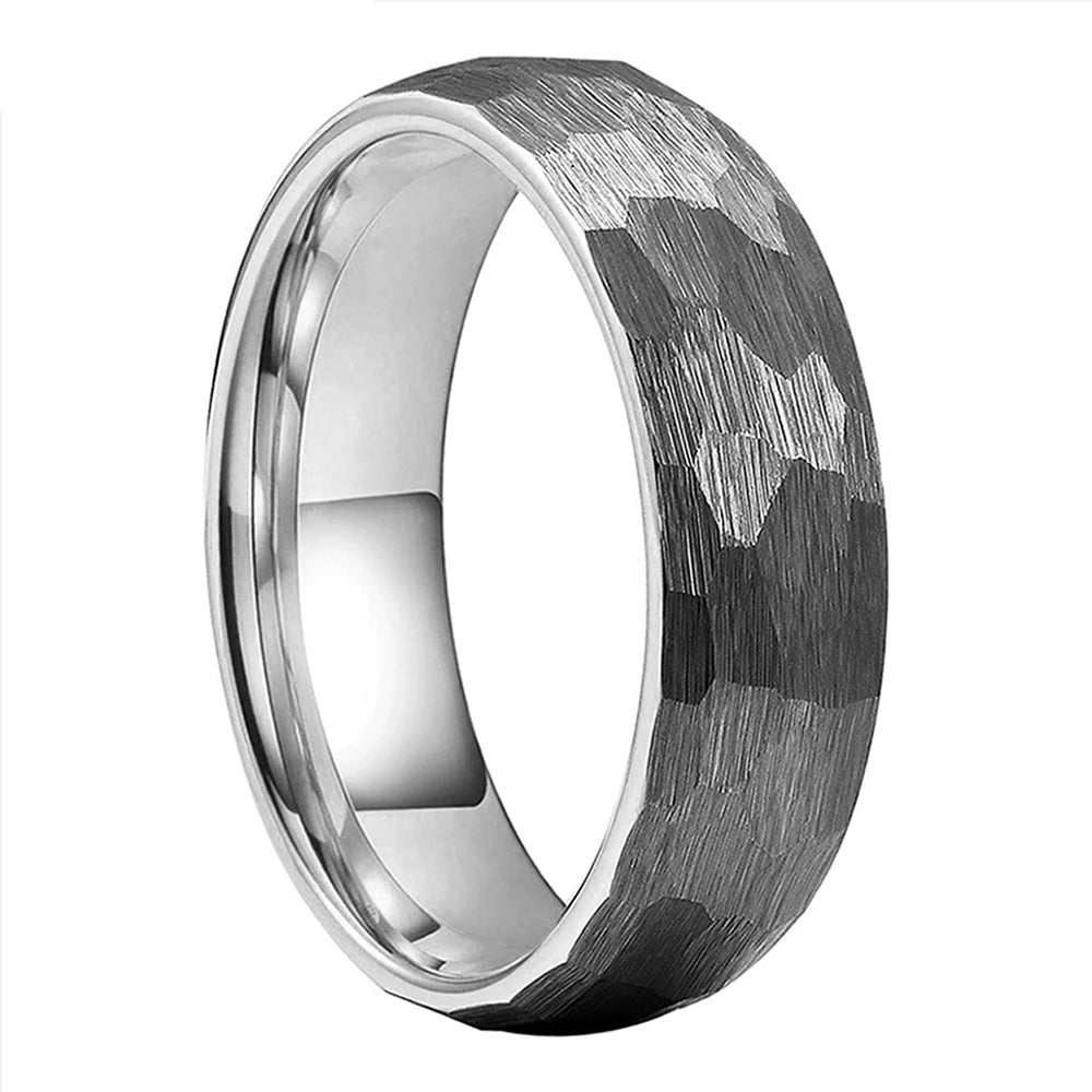 Anillo de Tungsteno martillados para Pareja