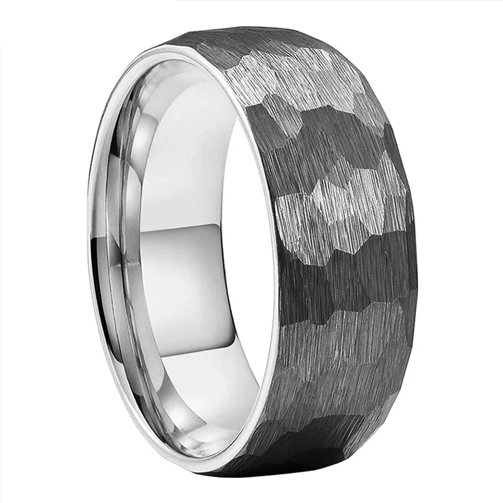 Anillos de Tungsteno martillados para Pareja