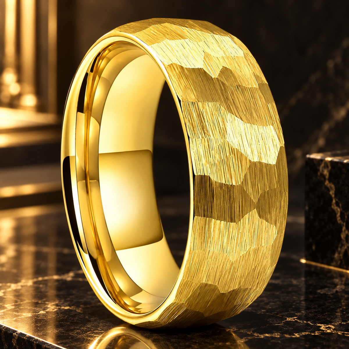 Anillos de Tungsteno martillados para Pareja