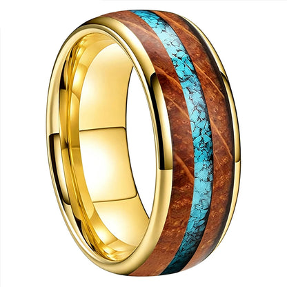 Anillo de Tungsteno con Barrica y Turquesa