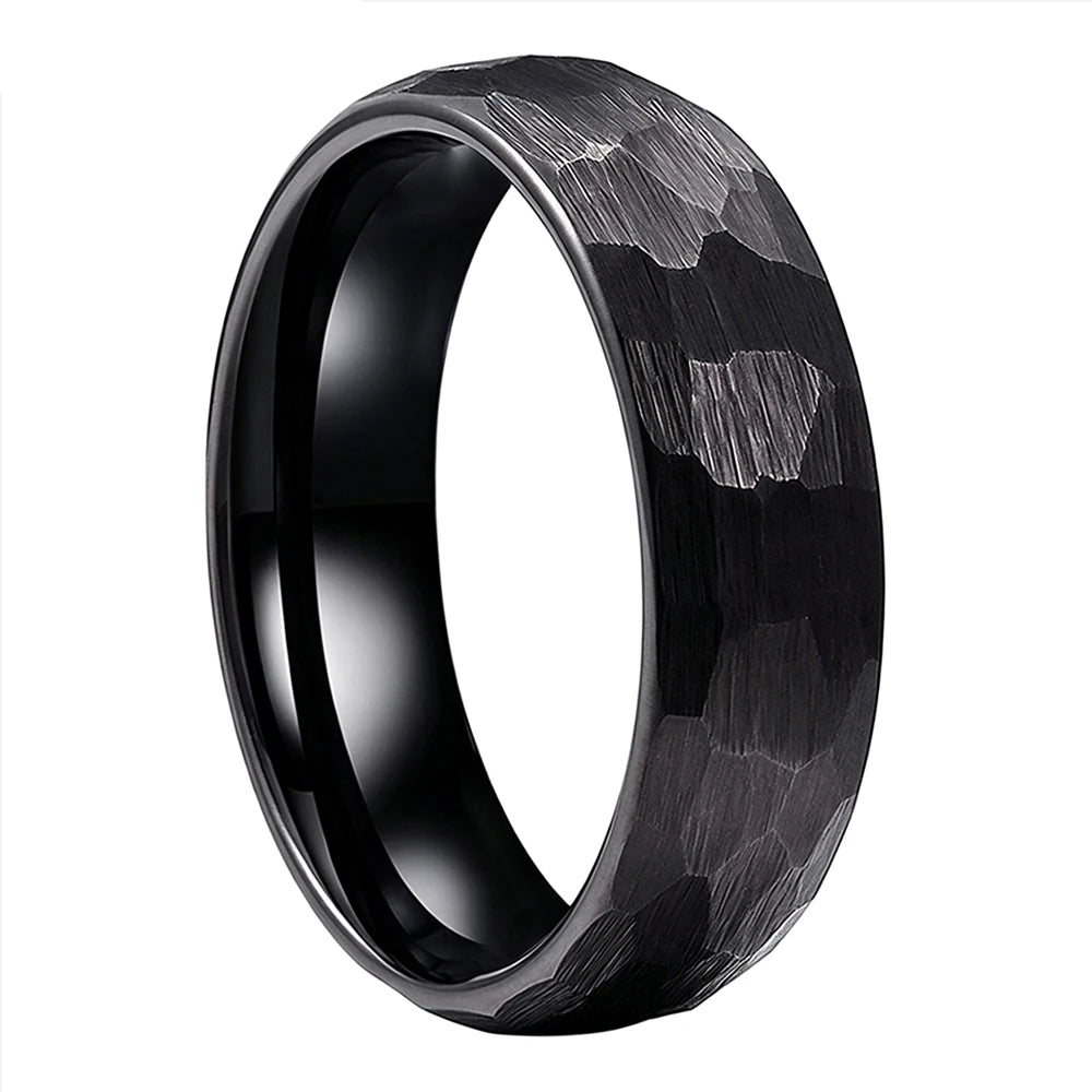 Anillo de Tungsteno martillados para Pareja