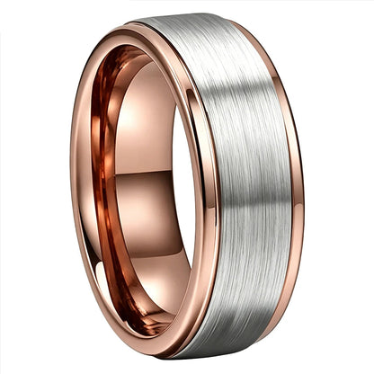 Anillo de Tungsteno Bordes Escalonados