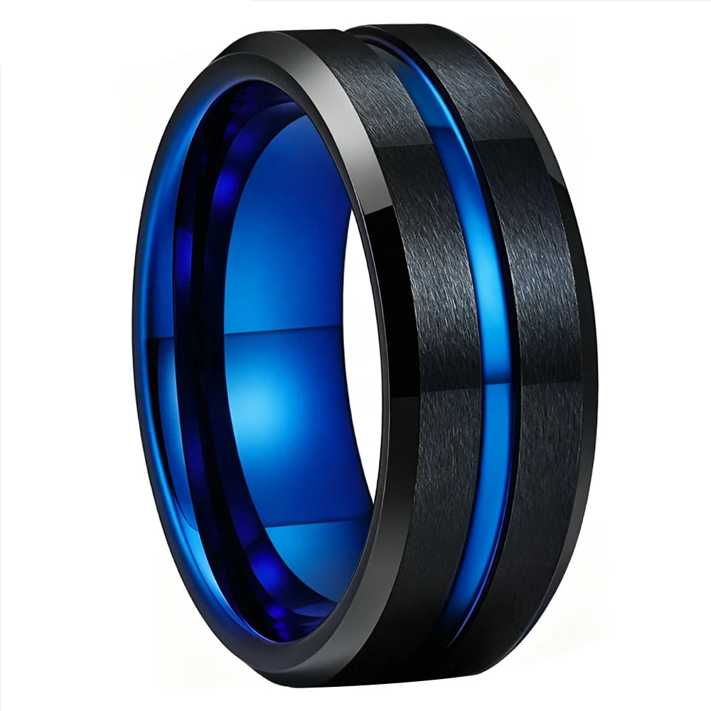 Anillo de Tungsteno Centro Satinado