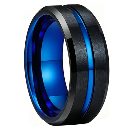 Anillo de Tungsteno Centro Satinado