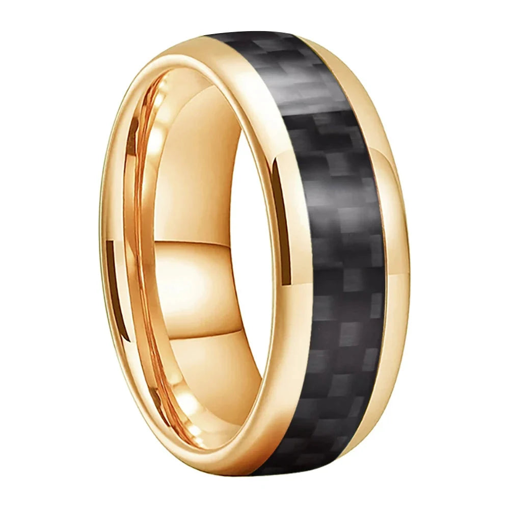 Anillo de Tungsteno Fibra de Carbono Negro ’El Custodio’ - Anillos
