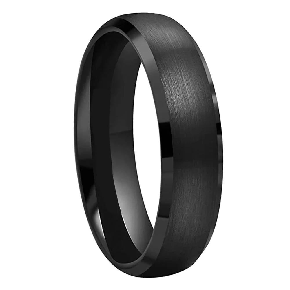 Anillo de Tungsteno Negro con Biseles ’El Firme’ - Anillos