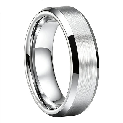 Anillo de Tungsteno para Boda con Acabado Cepillado ’El Eterno’ - 6mm Silver / 5 - Anillos