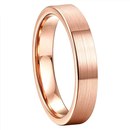 Anillo de Tungsteno para Boda Delgado 4mm ’El Encanto’ - Rose Brushed / 4 / 4MM - Anillos