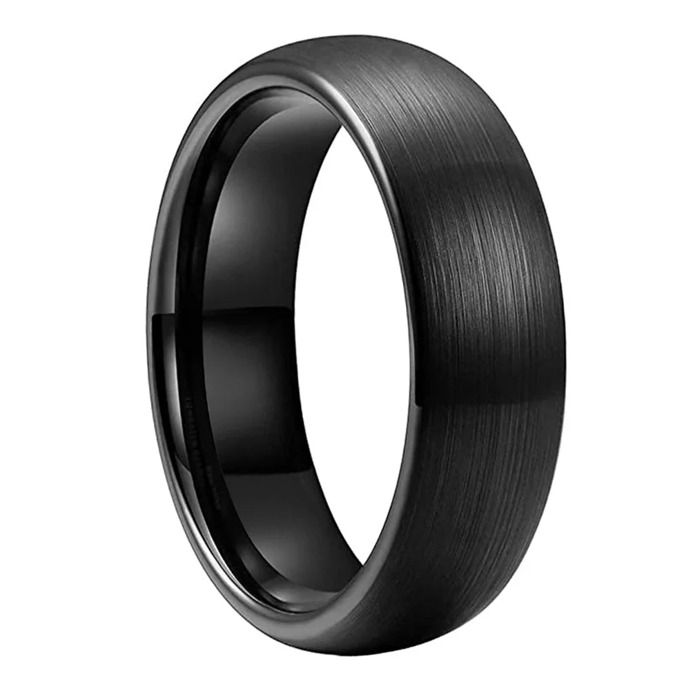 Anillo de Tungsteno para Boda Negro Cepillado ’El Nocturno’ - Anillos