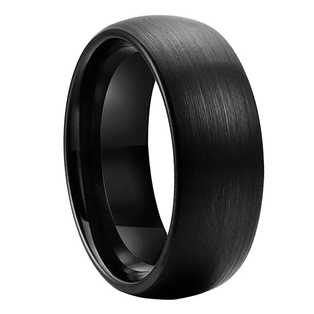 Anillo de Tungsteno para Boda Negro Cepillado ’El Nocturno’ - Anillos