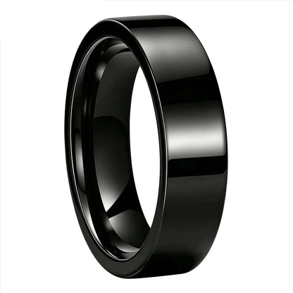 Anillo de Tungsteno para Boda de Perfil Plano ’El Destino’ - 6mm Black / Flat Band / 15 - Anillos