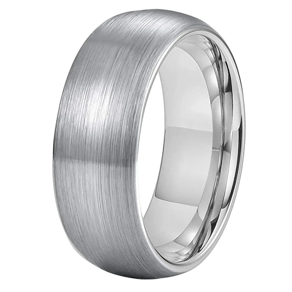 Anillo de Tungsteno para Boda Plateado Cepillado ’El Puente’ - Anillos