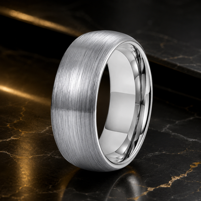 Anillo de Tungsteno para Boda Plateado Cepillado ’El Puente’ - Silver 8mm / 15 - Anillos