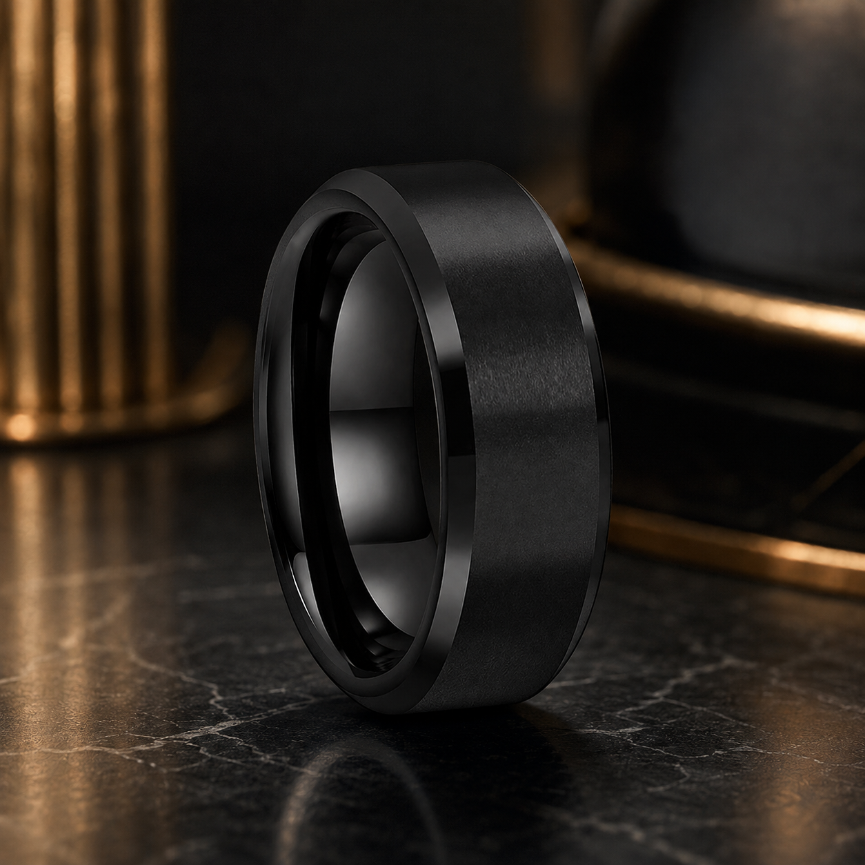 Anillo de Tungsteno para Compromiso Acabado Mate ’El Voto’ - Black / 8mm Matted / 12.5 - Anillos