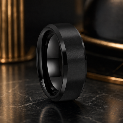 Anillo de Tungsteno para Compromiso Acabado Mate ’El Voto’ - Black / 8mm Matted / 12.5 - Anillos